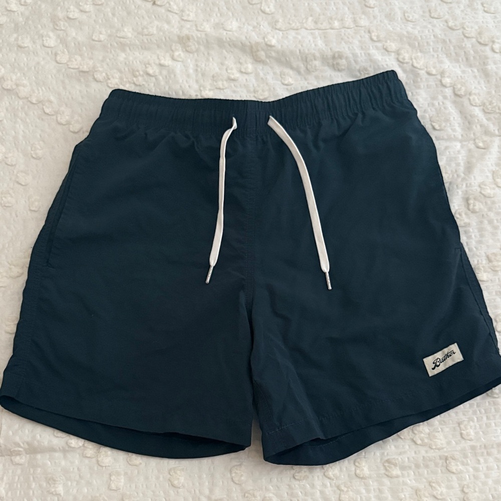 Bather Navy Blue Swim Shorts with White Drawstring